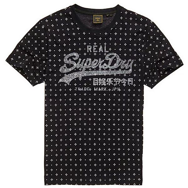 Superdry Vintage Logo Allover Print Kurzarm T-shirt XS Indigo All Over Prin günstig online kaufen