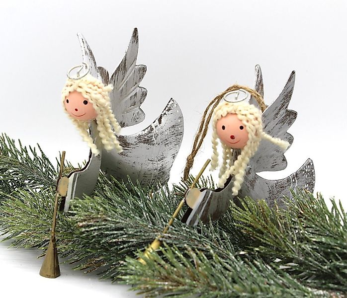 LB H&F Lilienburg Christbaumschmuck 2er SET Weihnachtsdeko Engel Christbaum günstig online kaufen