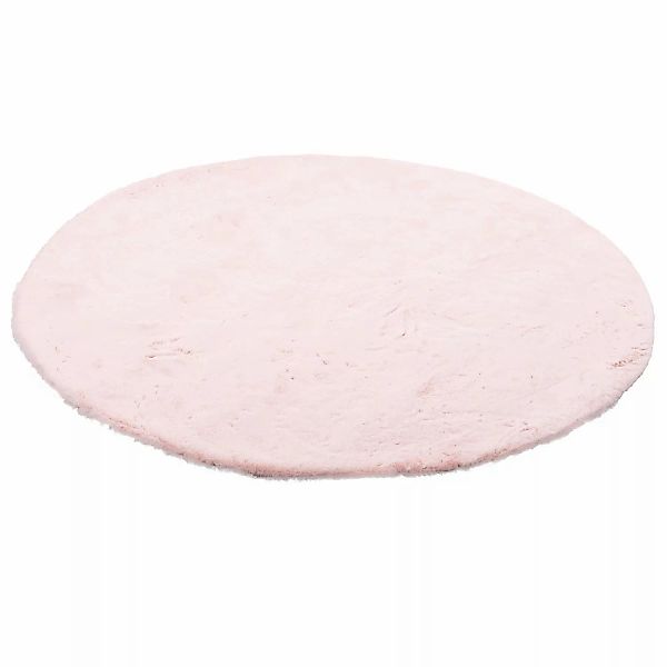 Pergamon Luxus Super Soft Fellteppich Plush Rund Rosa 80x80cm günstig online kaufen