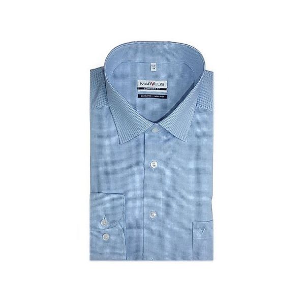 MARVELIS Businesshemd Langarm Business Hemd für Herren in blau (1-tlg., kei günstig online kaufen