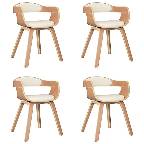 vidaXL Esszimmerstühle 4 Stk Creme Bugholz und Kunstleder 3092386 günstig online kaufen
