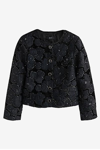 Next Kurzjacke Samtjacke mit Stickerei und Pailletten (1-St) günstig online kaufen
