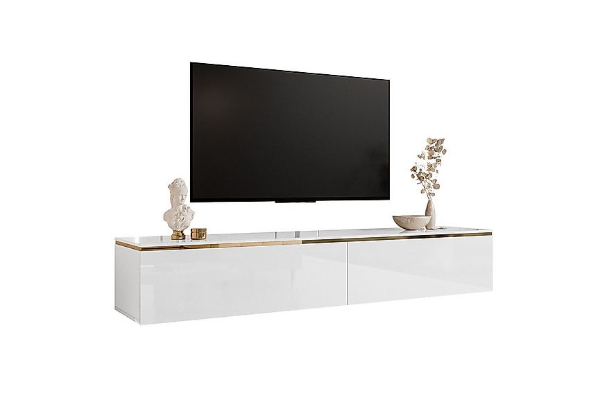 Lookway Lowboard AURORA mit Led Beleuchtung Hängende TV-Schrank 180 cm Weiß günstig online kaufen