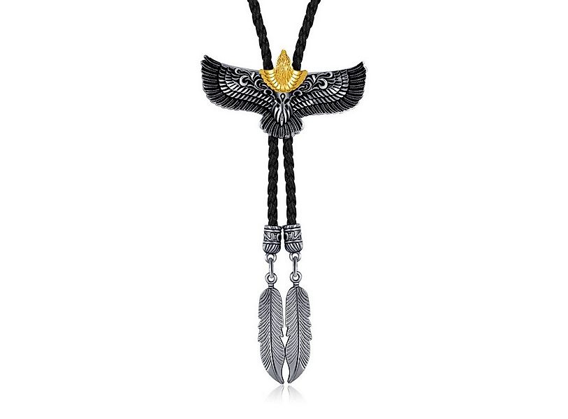 KARMA Krawatte Bolo Krawatte Herren Western Stil Adler Federn 110 cm verste günstig online kaufen