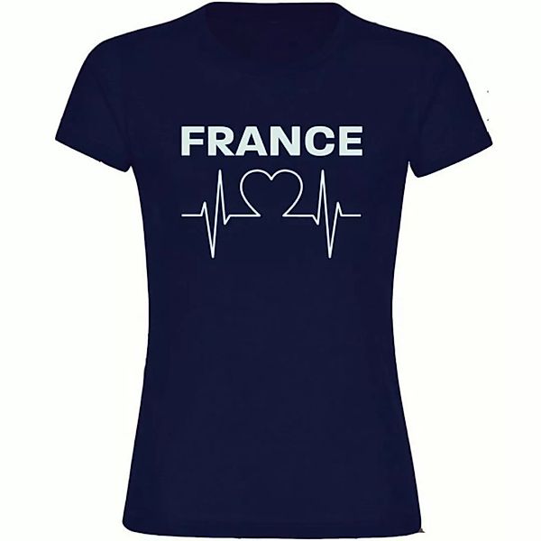 multifanshop T-Shirt Damen France - Herzschlag - Frauen günstig online kaufen