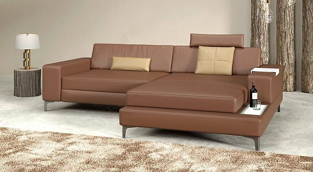 BULLHOFF Ecksofa Ledersofa Ecksofa Sofa Leder Eckcouch Design MÜNCHEN IV vo günstig online kaufen