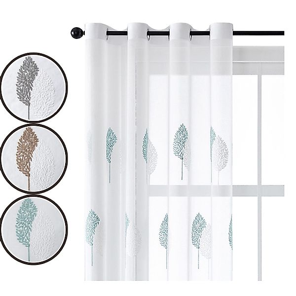 Jibenhome Schiebegardine 2-er Set Voile Gardine günstig online kaufen