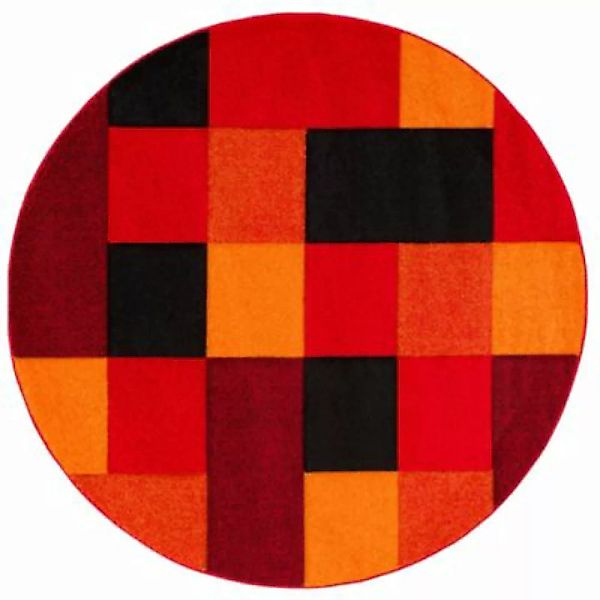 Pergamon Designer Teppich Brilliant Karo Rund Teppiche rot/orange Gr. 120 günstig online kaufen