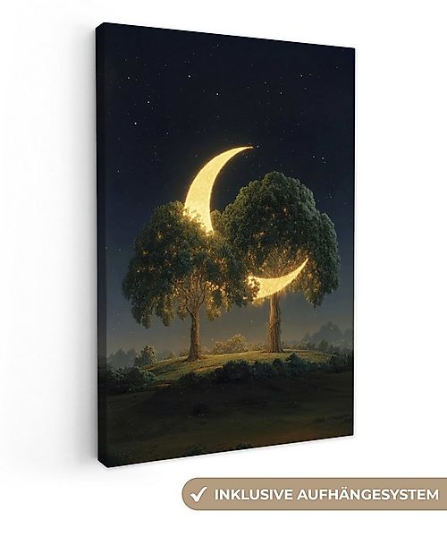 OneMillionCanvasses® Leinwandbild Mond - Bäume - Ruhe, Fotodruck (1 St), Le günstig online kaufen