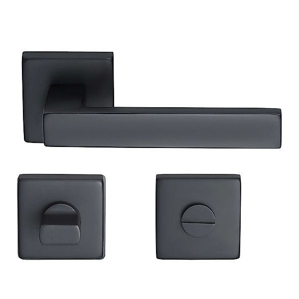 MeinTürgriff Drückergarnitur Trento Schwarz Türdrücker Eckig WC günstig online kaufen