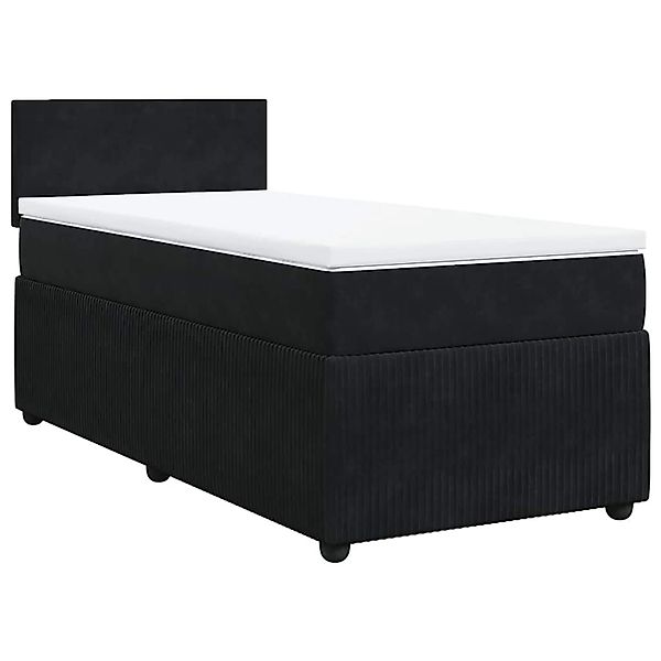 vidaXL Boxspringbett mit Matratze Schwarz 80x200 cm Samt 3287586 günstig online kaufen
