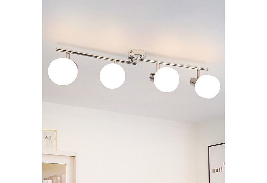 Nettlife Deckenstrahler Weiß Glas E14 Deckenleuchte 3/4/6 Flammig Innen Lam günstig online kaufen