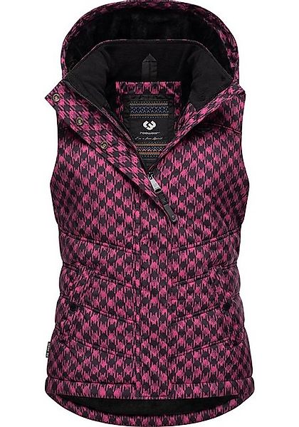 Ragwear Steppweste Hesty Print Weste mit abnehmbarer Kapuze und Hahnentritt günstig online kaufen