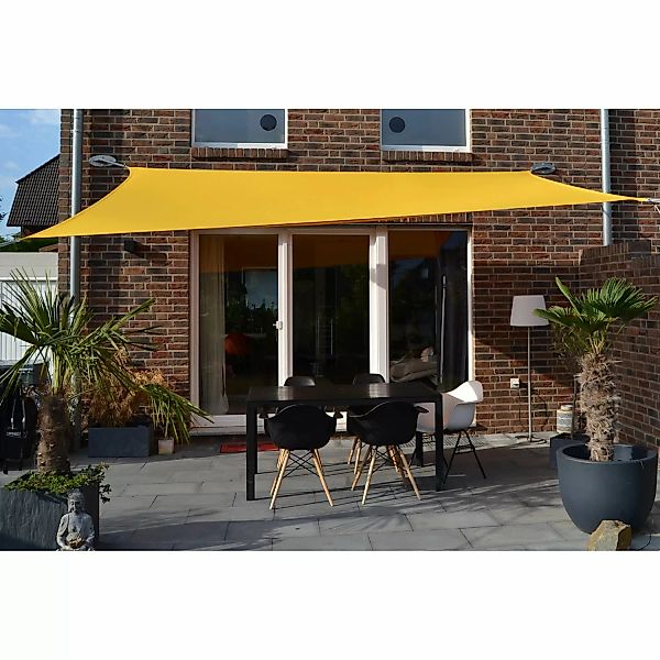 Vierecksonnensegel mit Regenschutz 300 cm x 400 cm Sonnengelb günstig online kaufen