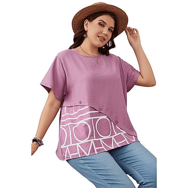 YRIIOMO T-Shirt Rundhals Großzügiges lockeres Kurzarm modisches Damen T-Shi günstig online kaufen