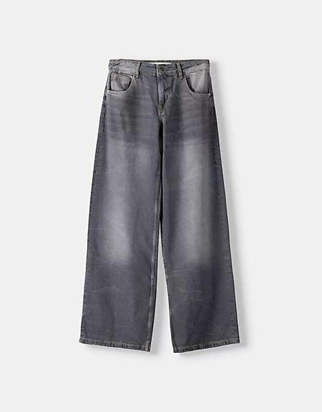 Bershka Low Waist Baggy-Jeans Bskteen 36 Grau günstig online kaufen