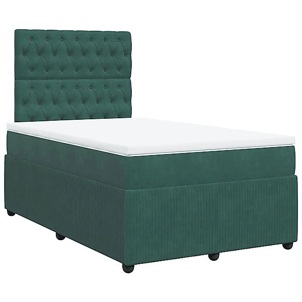 vidaXL Boxspringbett mit Matratze Dunkelgrün 120x200 cm Samt 3292319 günstig online kaufen
