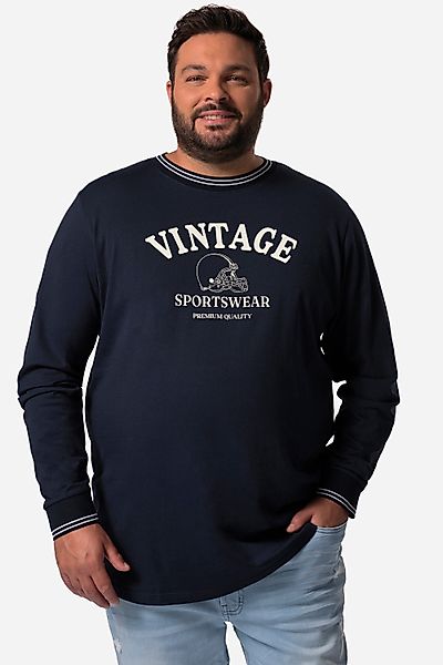 Men Plus T-Shirt Men+ Langarmshirt Kontraststreifen günstig online kaufen