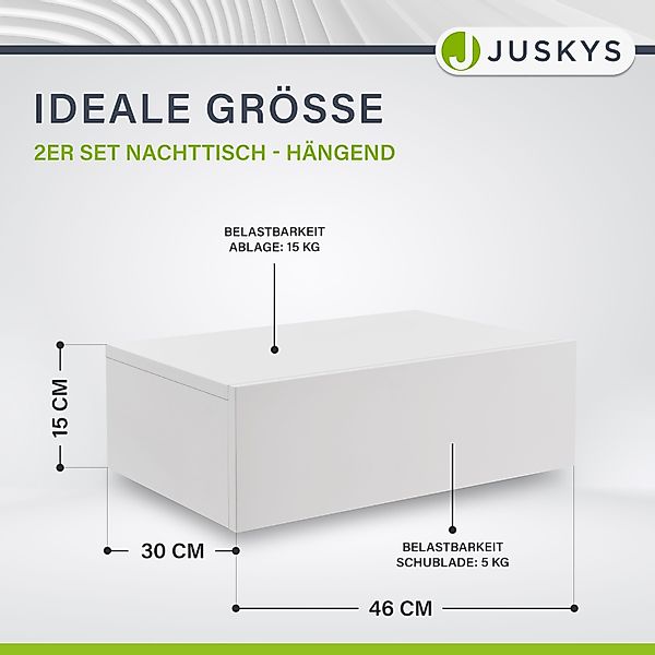 Juskys Wandregal, 1 Schublade pro Regal, günstig online kaufen