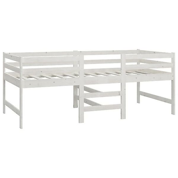 vidaXL Etagenbett Massivholzbett Weiß 90x200 cm Kiefer Bett Bettgestell günstig online kaufen