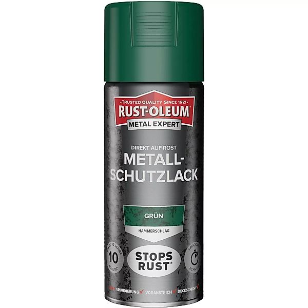 Rust-Oleum Metal Expert Hammerschlag Sprühfarbe Grün 400 ml günstig online kaufen