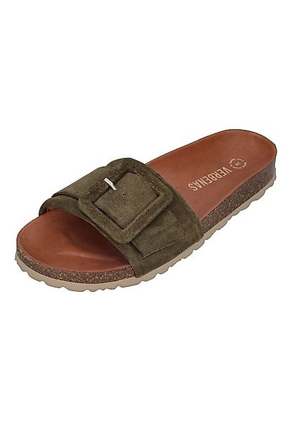VERBENAS REIKO Velour Pantolette Kaki günstig online kaufen