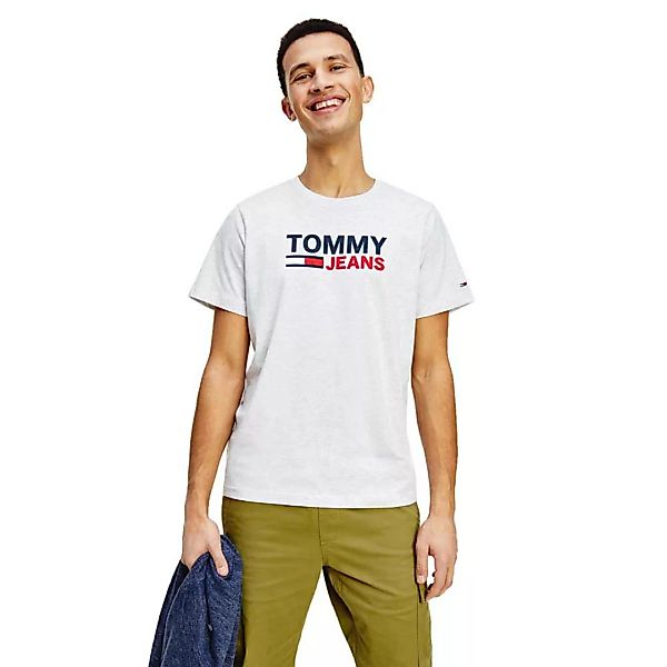 Tommy Jeans Corp Logo Kurzärmeliges T-shirt XS Silver Grey Heather günstig online kaufen