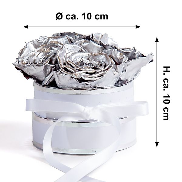 Kunstblume Infinity Rosenbox weiß rund 4 günstig online kaufen