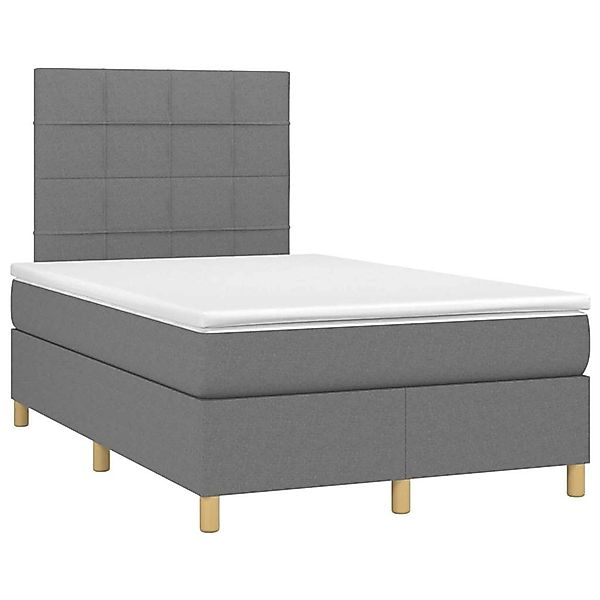 vidaXL Boxspringbett mit Matratze & LED Dunkelgrau 120x190 cm Stoff 3270247 günstig online kaufen