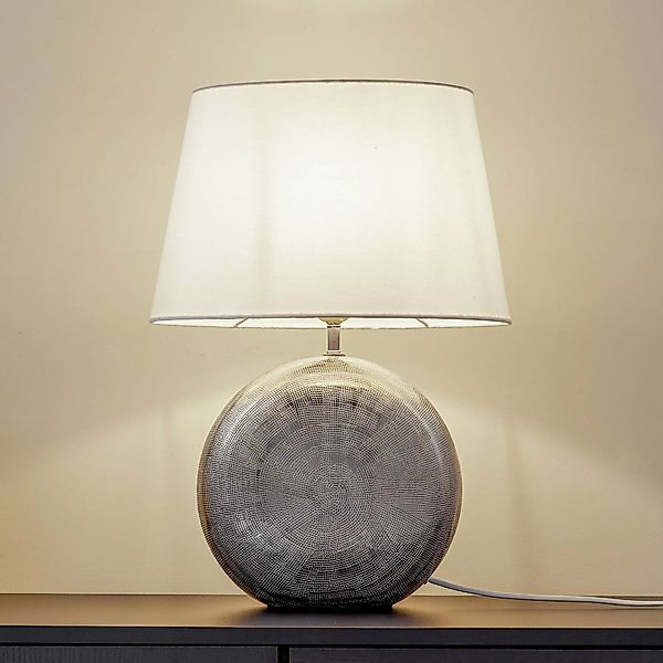 Lindby Tischleuchte Florentino, 49 cm, Keramik, Textil günstig online kaufen