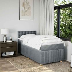 vidaXL Bett Boxspringbett mit Matratze Hellgrau günstig online kaufen