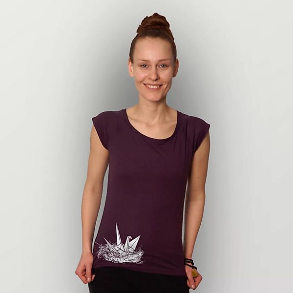 "Origami-kranich" Bamboo Frauen T-shirt günstig online kaufen