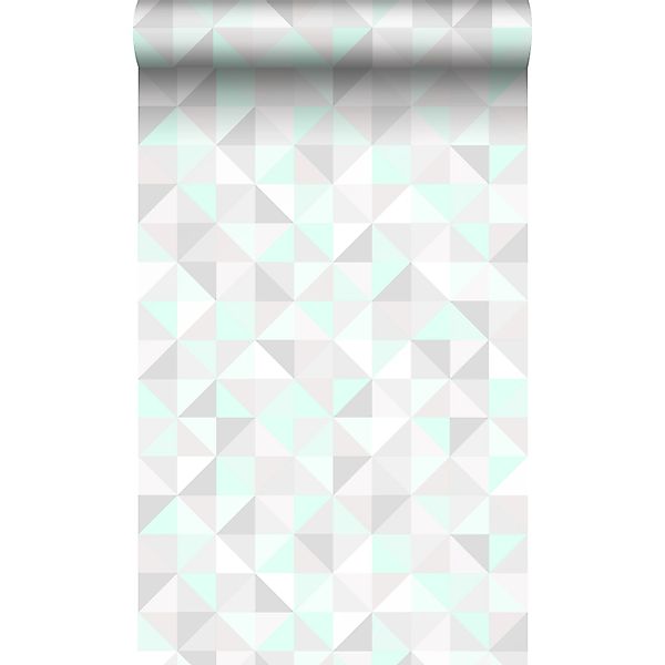 Origin Wallcoverings Tapete Dreiecke Pastell Mintgrün Hellgrau Weiß und Sma günstig online kaufen
