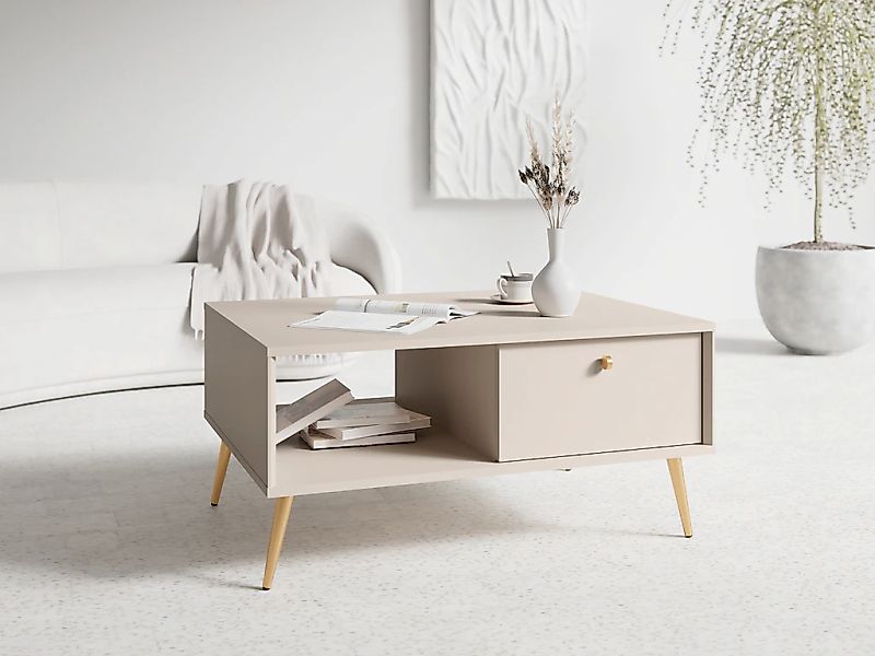 Home affaire Couchtisch "ROMELIS beige Kaffeetisch mit viel Stauraum, 87x66 günstig online kaufen