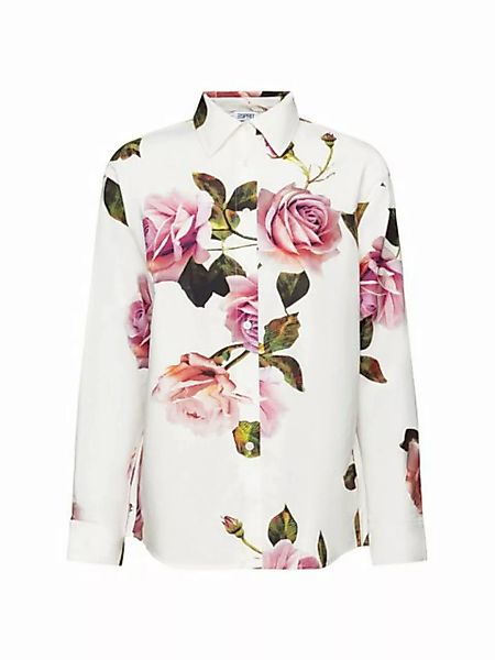Esprit Langarmbluse Hemd aus Baumwollpopeline mit Print günstig online kaufen