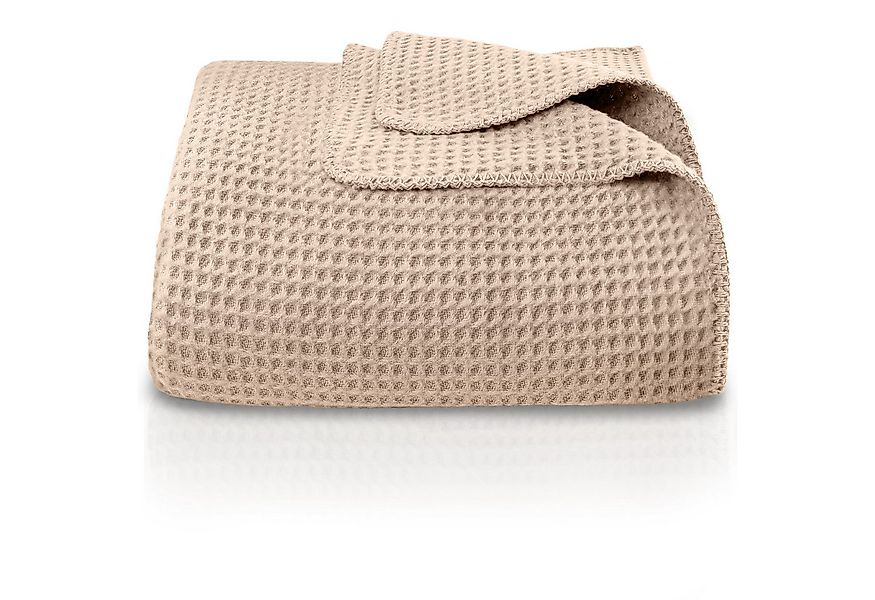 Wohndecke Waffelpique aus Baumwolle – Kuscheldecke Baumwolldecke Sofa Überw günstig online kaufen