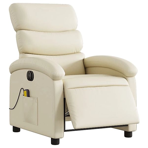 vidaXL Sessel Massagesessel Elektrisch Creme Kunstleder günstig online kaufen