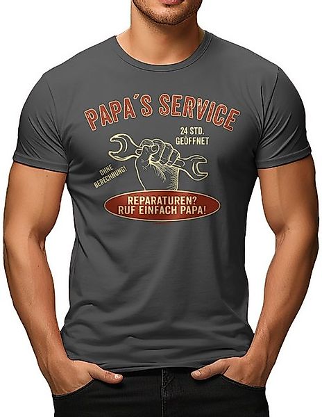 RAHMENLOS® T-Shirt zum Vatertag: Papas Service 24 Std. geöffnet günstig online kaufen