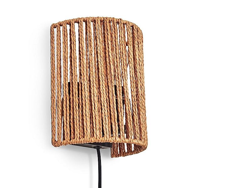 hofstein Wandleuchte Wandlampe aus Metall/Seil/Tau in Schwarz/Natur, ohne L günstig online kaufen