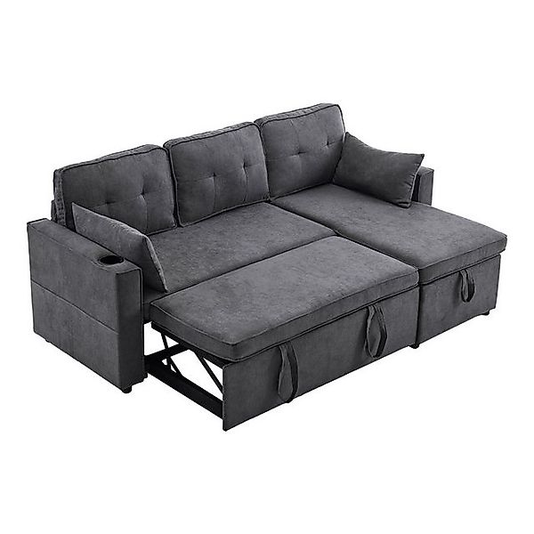 HAUSS SPLOE Sofa Schlafsofa Polstersofa mit Stauraum, Getränkehalter, Seite günstig online kaufen