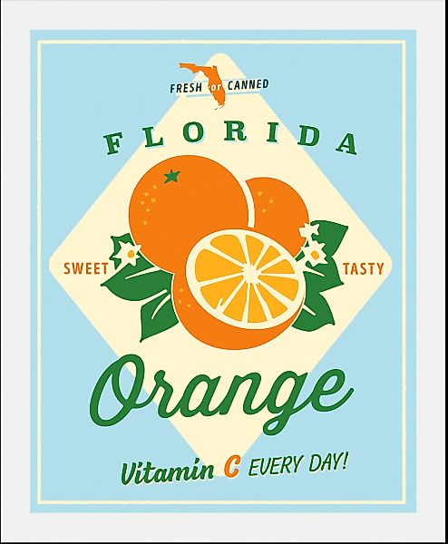 queence Bild "Florida Orange", Obst-Obst Bilder-Essen-Lebensmittel-Kunst-Ab günstig online kaufen