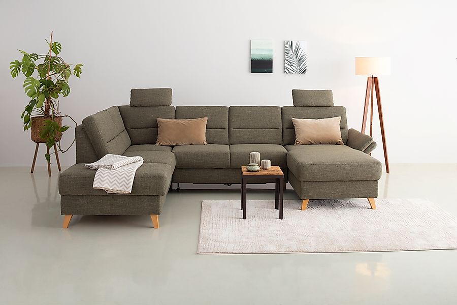 Home affaire Wohnlandschaft »Westerland U-Form« Federkern, wahlweise Bettfu günstig online kaufen