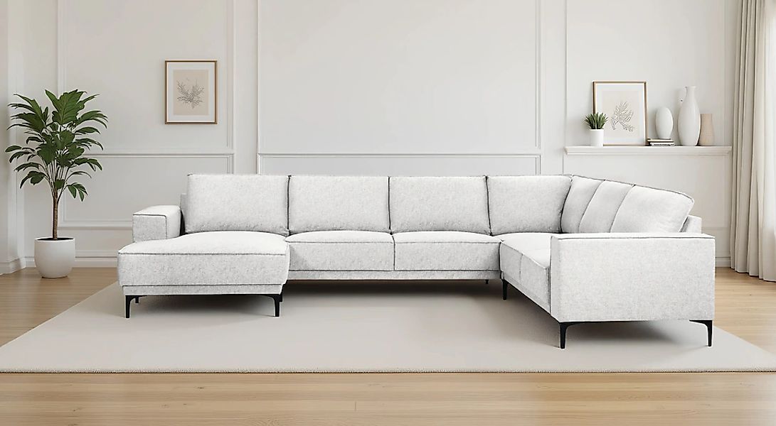 OTTO home Wohnlandschaft "OLAND U-Form, XXL, B: 342 cm, Skandi-Design" Skan günstig online kaufen