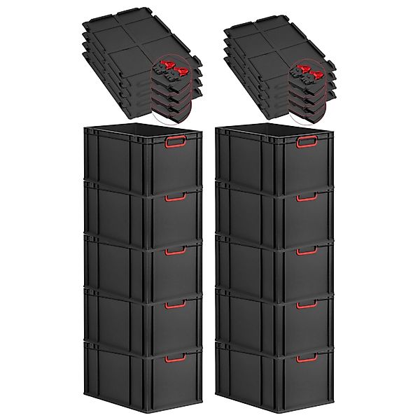 PROREGAL SuperSparSet 10x Eurobox Nextgen Color Mit Scharnierdeckel HxBxT 3 günstig online kaufen