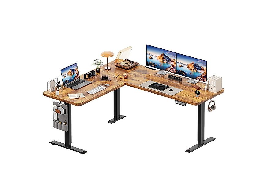 HOMALL Schreibtisch 160 x 140cm Eckschreibtisch Höhenverstellbarer Schreibt günstig online kaufen