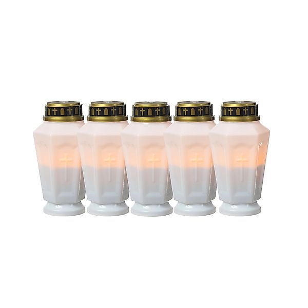 Marelida LED Grablicht Grabkerze Grableuchte Orange Flackernd Timer H  15,5 günstig online kaufen