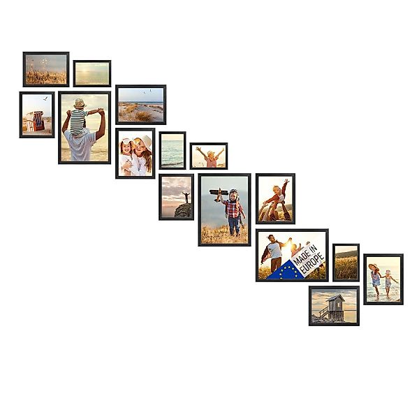PHOTOLINI Bilderrahmen 15er Set Echtholz-Rahmen, Acrylglas günstig online kaufen
