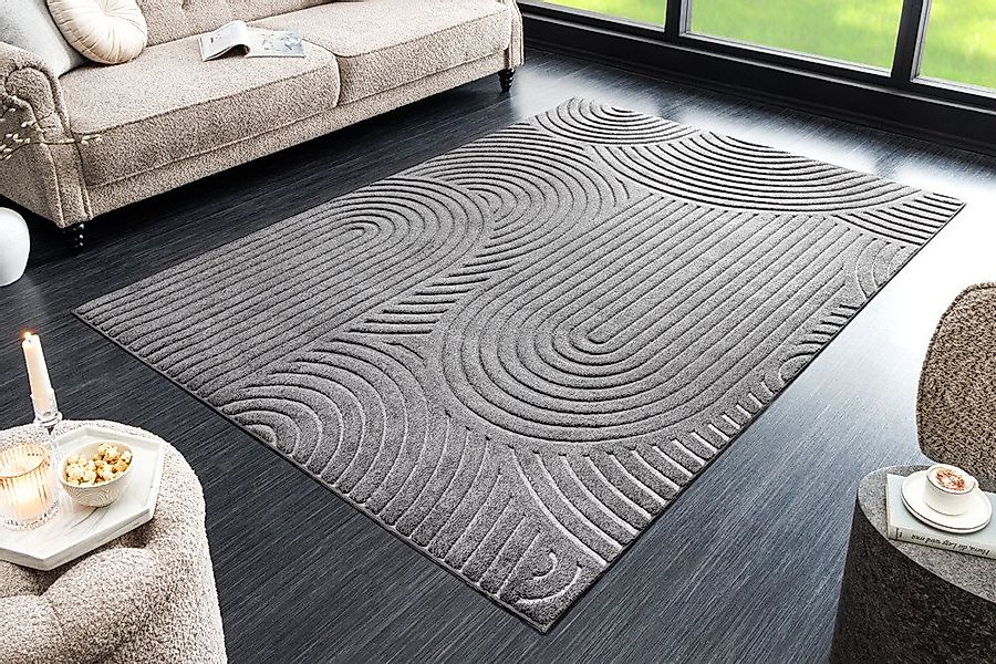 riess-ambiente Designteppich ART DECO 230x160cm grau · Kurzflor-Teppich mit günstig online kaufen