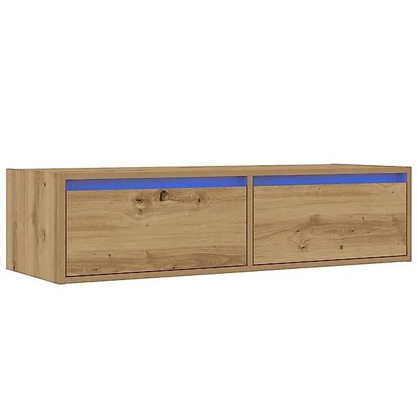 vidaXL TV-Schrank TV-Schrank mit LED-Leuchten Artisan-Eiche 100x35,5x25 cm günstig online kaufen