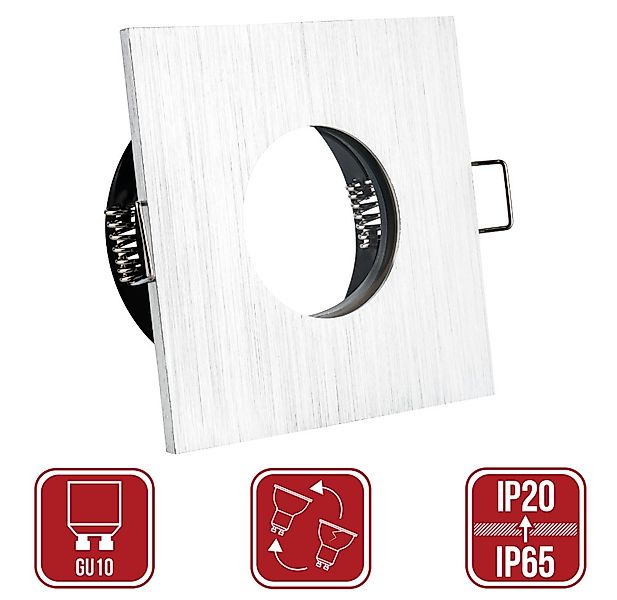 LED Einbauleuchte Lilly IP65 Alu gebürstet GU10 230Volt günstig online kaufen